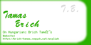 tamas brich business card